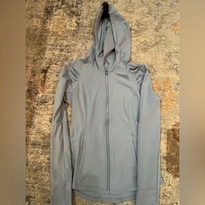 Yogalicious Women's Light Blue Zip-Up Hoodie Bodysuit